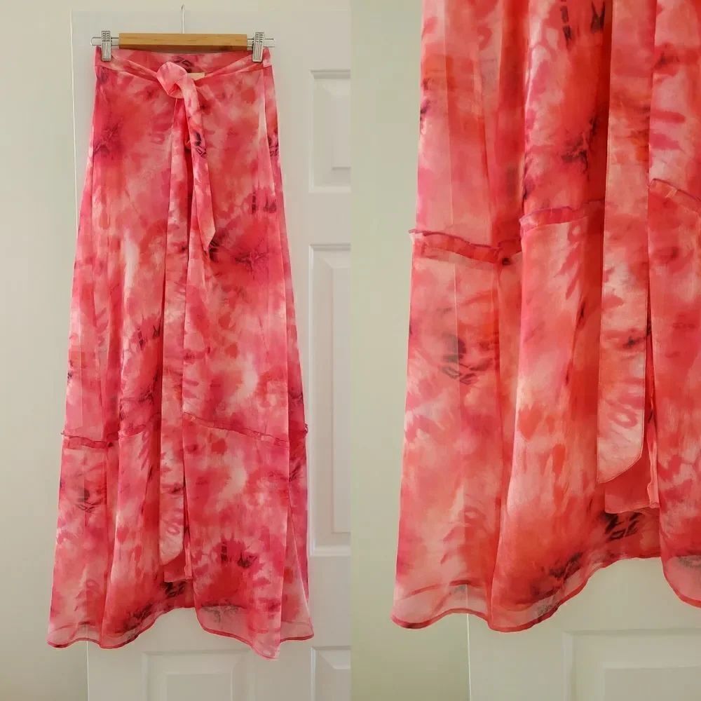 Playa lucila pink coverup wrap skirt XS
